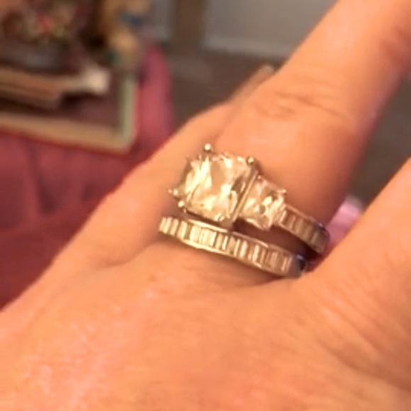 ‼️LAST CHANCE‼️ STERLING SILVER 2 PIECE BRIDAL SET - Picture 4 of 11